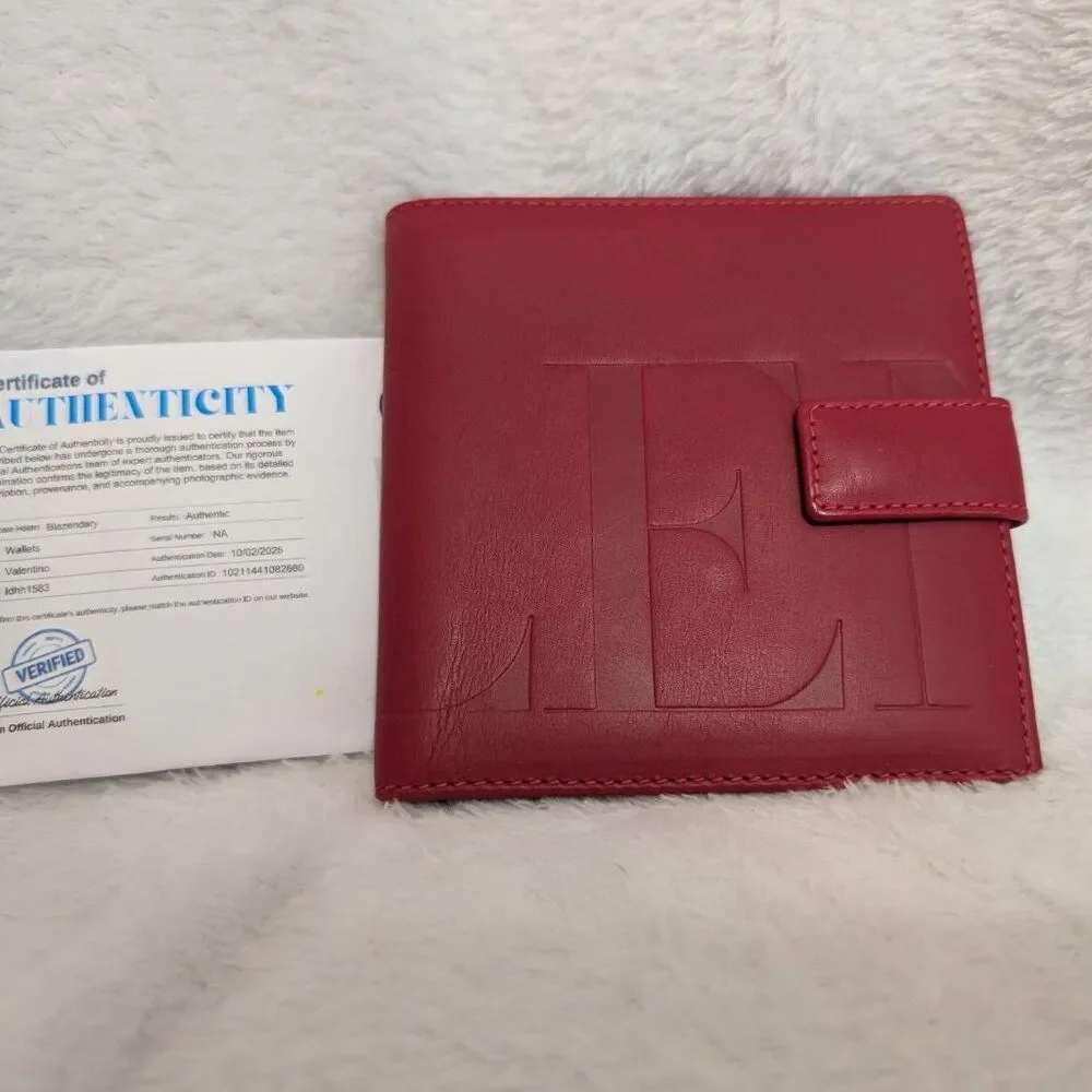 Authentic Valentino Garavani Embossed Bifold Wallet